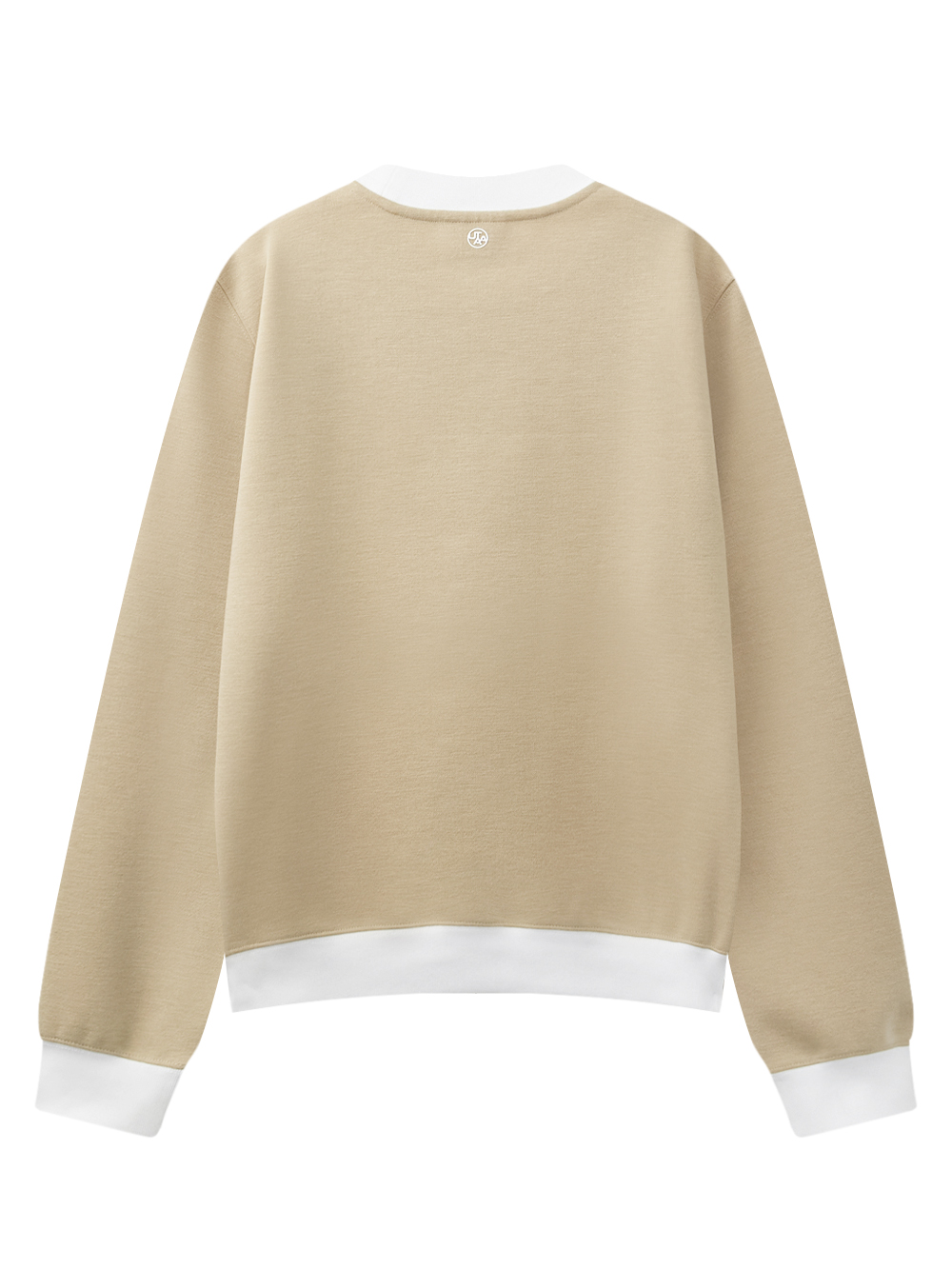 Áo golf nữ dáng Sweater cổ tròn tay dài màu be — ảnh 2