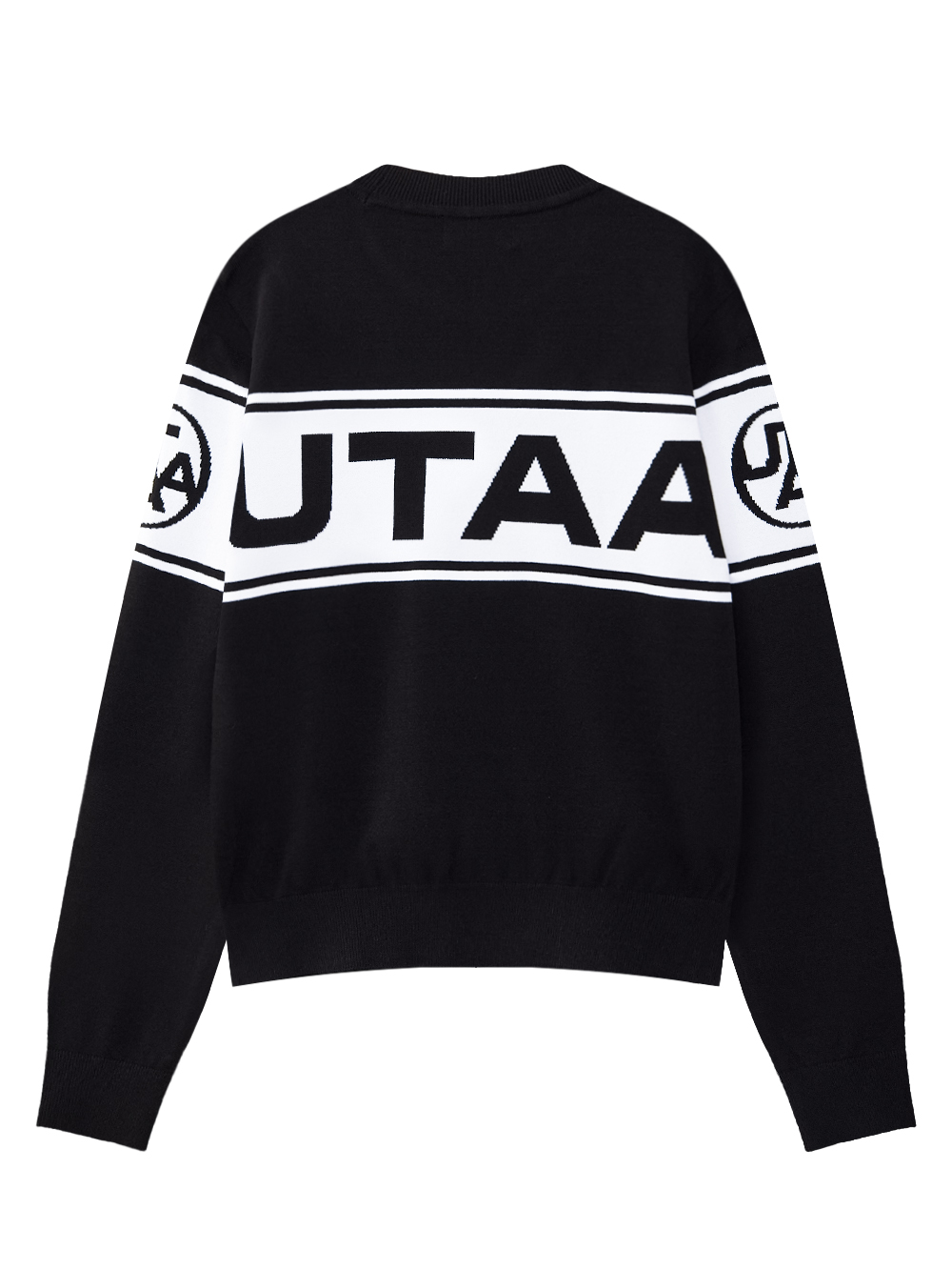 Áo knit golf nữ dáng pullover màu đen logo trắng — ảnh 2