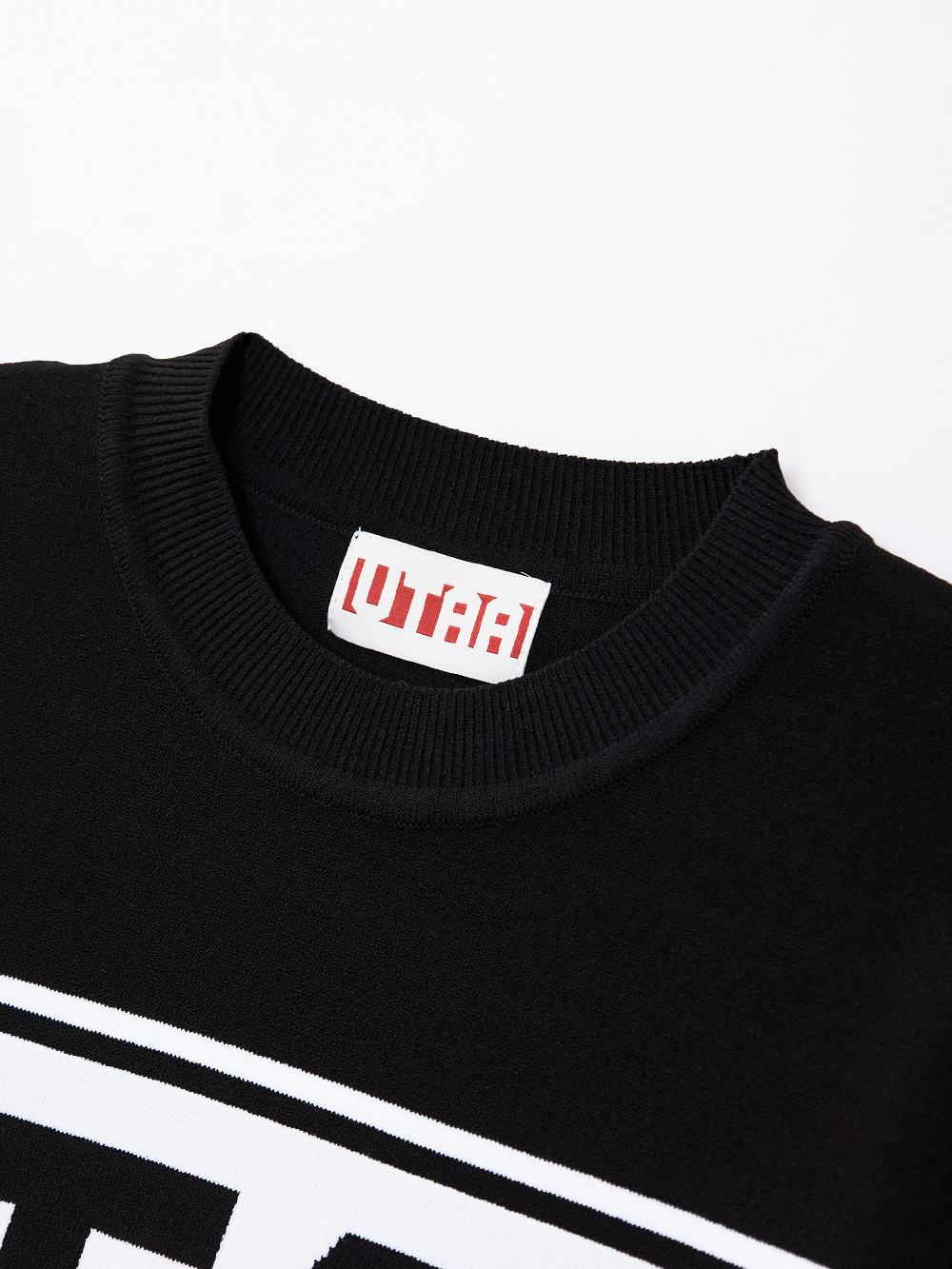 Áo knit golf nữ dáng pullover màu đen logo trắng — ảnh 3