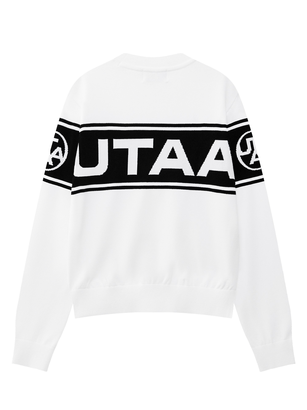 Áo knit golf nữ tay dài họa tiết logo màu trắng — ảnh 2