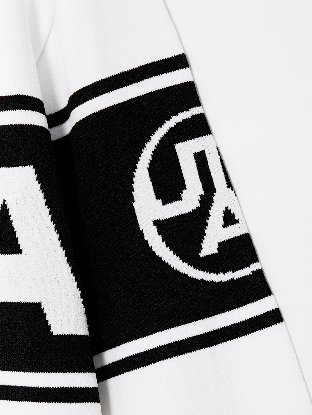 Áo knit golf nữ tay dài họa tiết logo màu trắng — ảnh 5