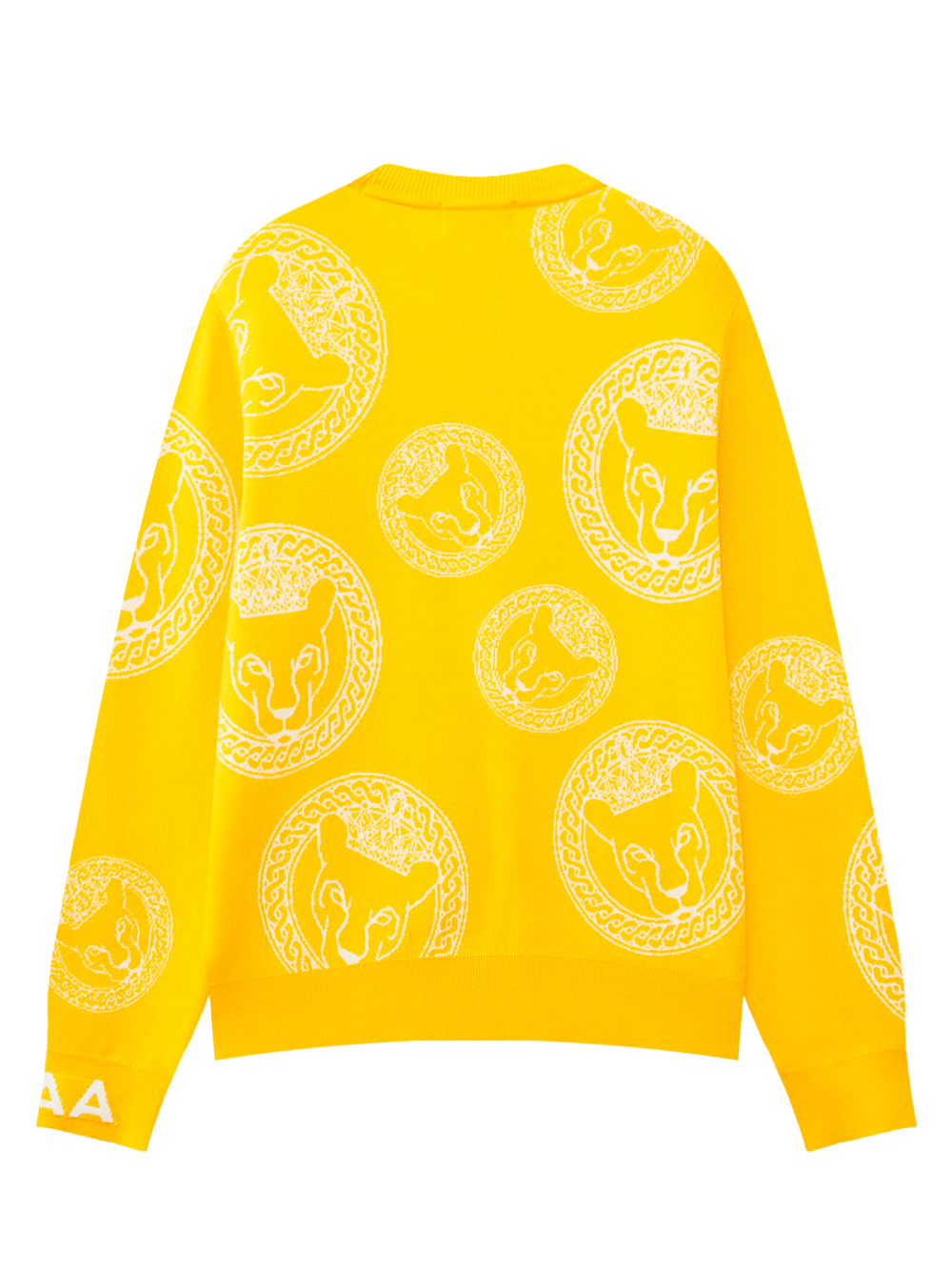 Áo knit golf nữ họa tiết đầu báo màu vàng — ảnh 2