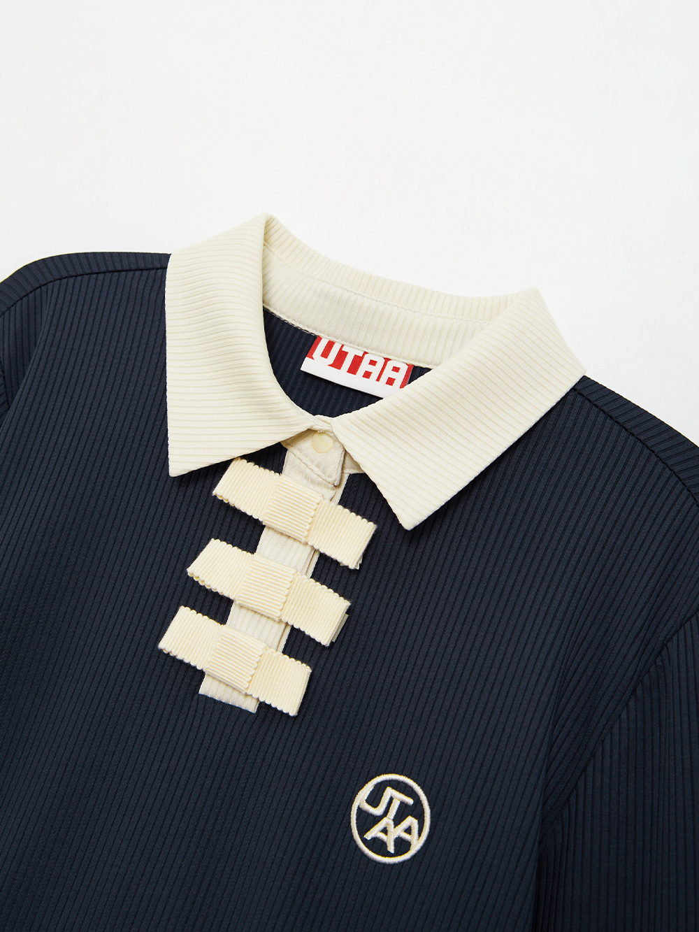 Áo sơ mi golf nữ cổ bẻ phối màu xanh navy — ảnh 3