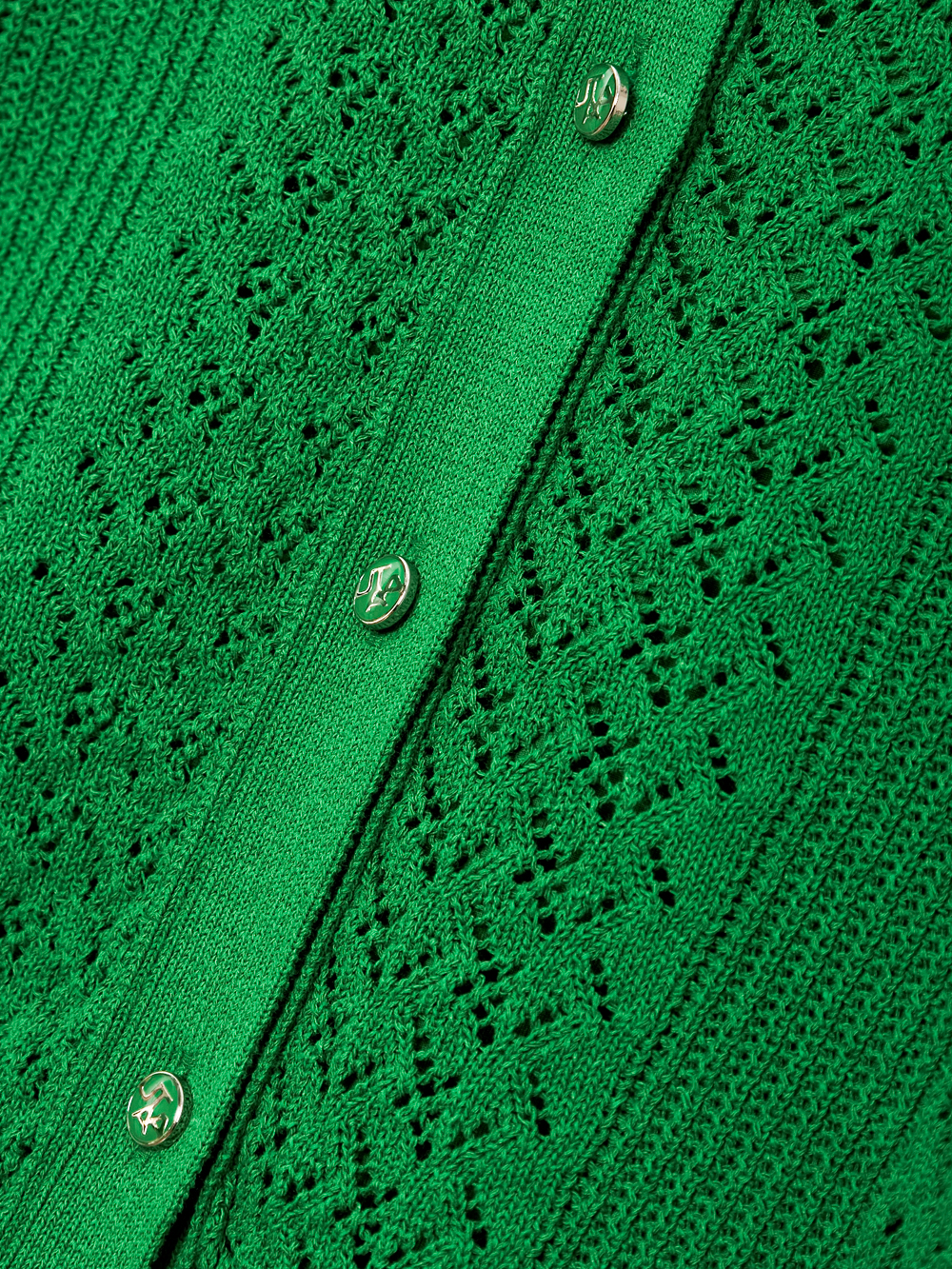 Áo knit golf nữ cổ sailor phối ren màu xanh lá — ảnh 5
