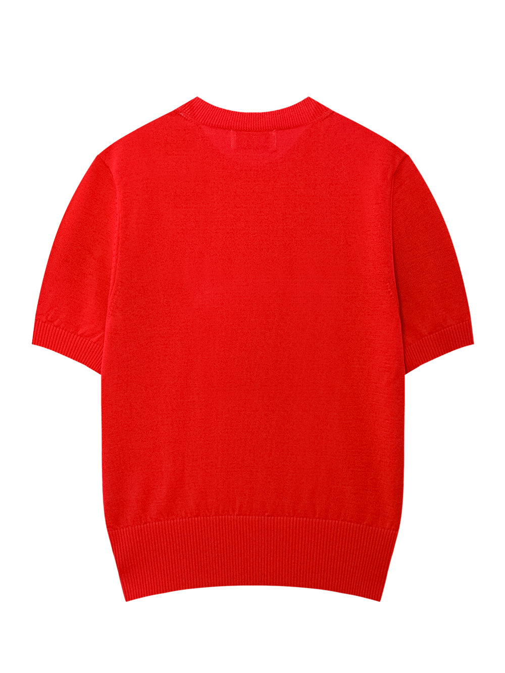 Áo knit golf nữ cổ tròn tay ngắn màu đỏ — ảnh 2