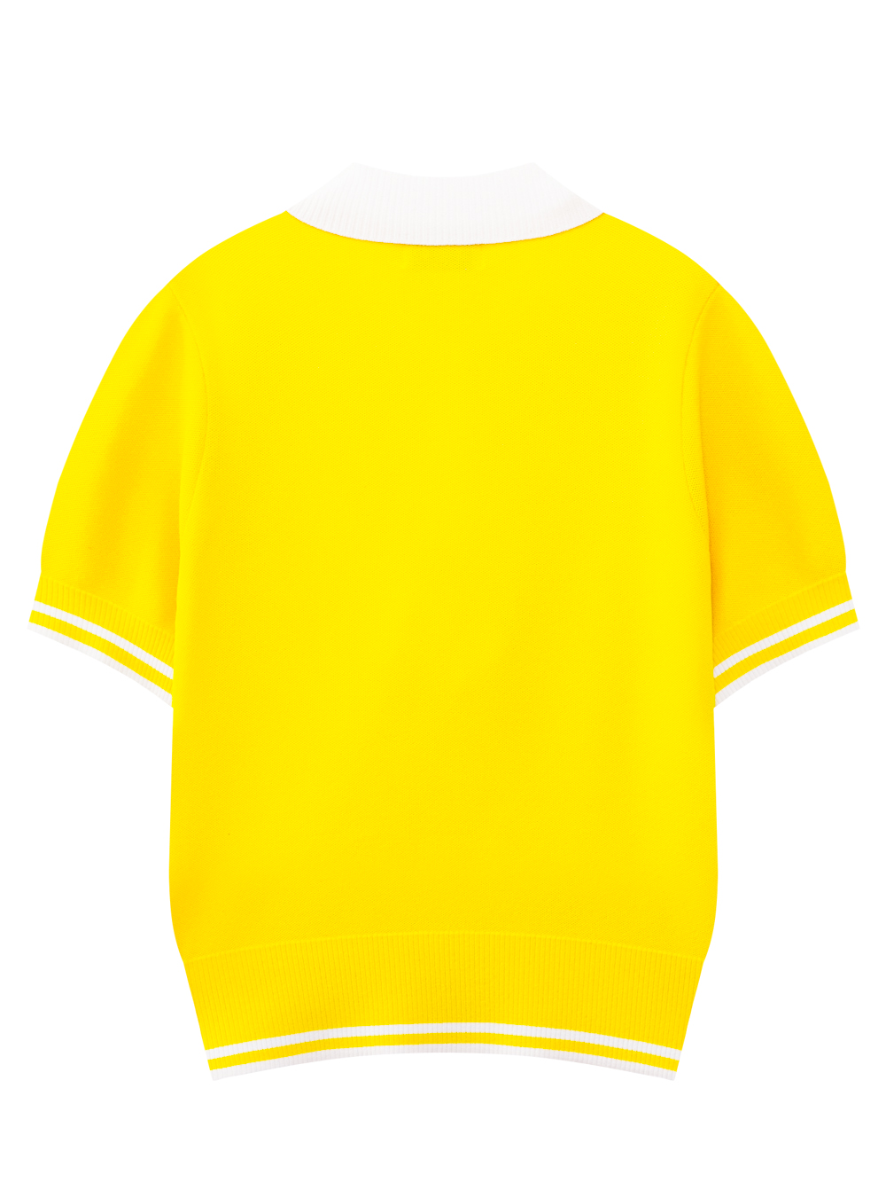 Áo knit golf nữ cổ bẻ tay ngắn màu vàng — ảnh 2