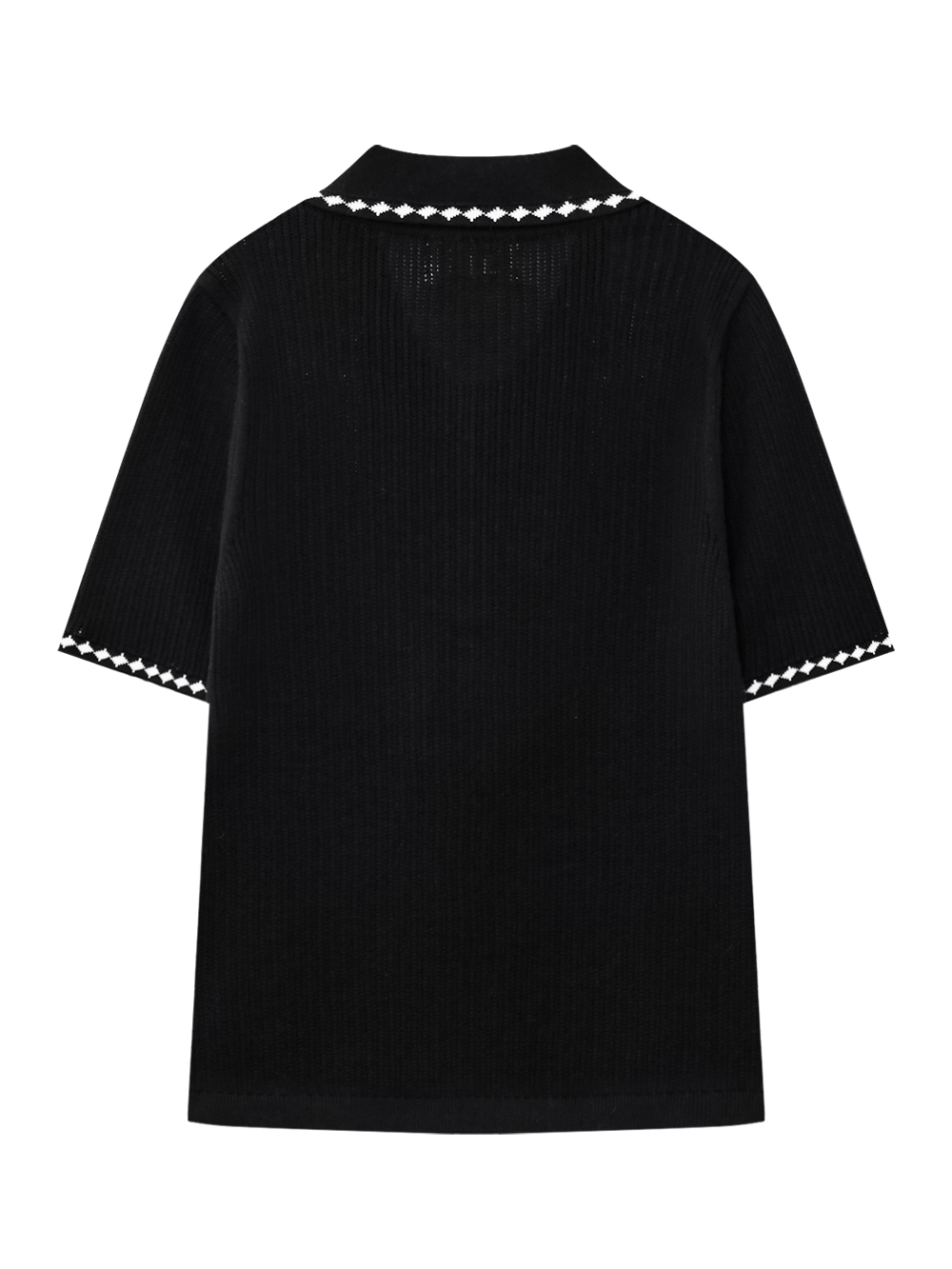 Áo knit golf nữ cổ Peter Pan đen phối viền trắng — ảnh 2
