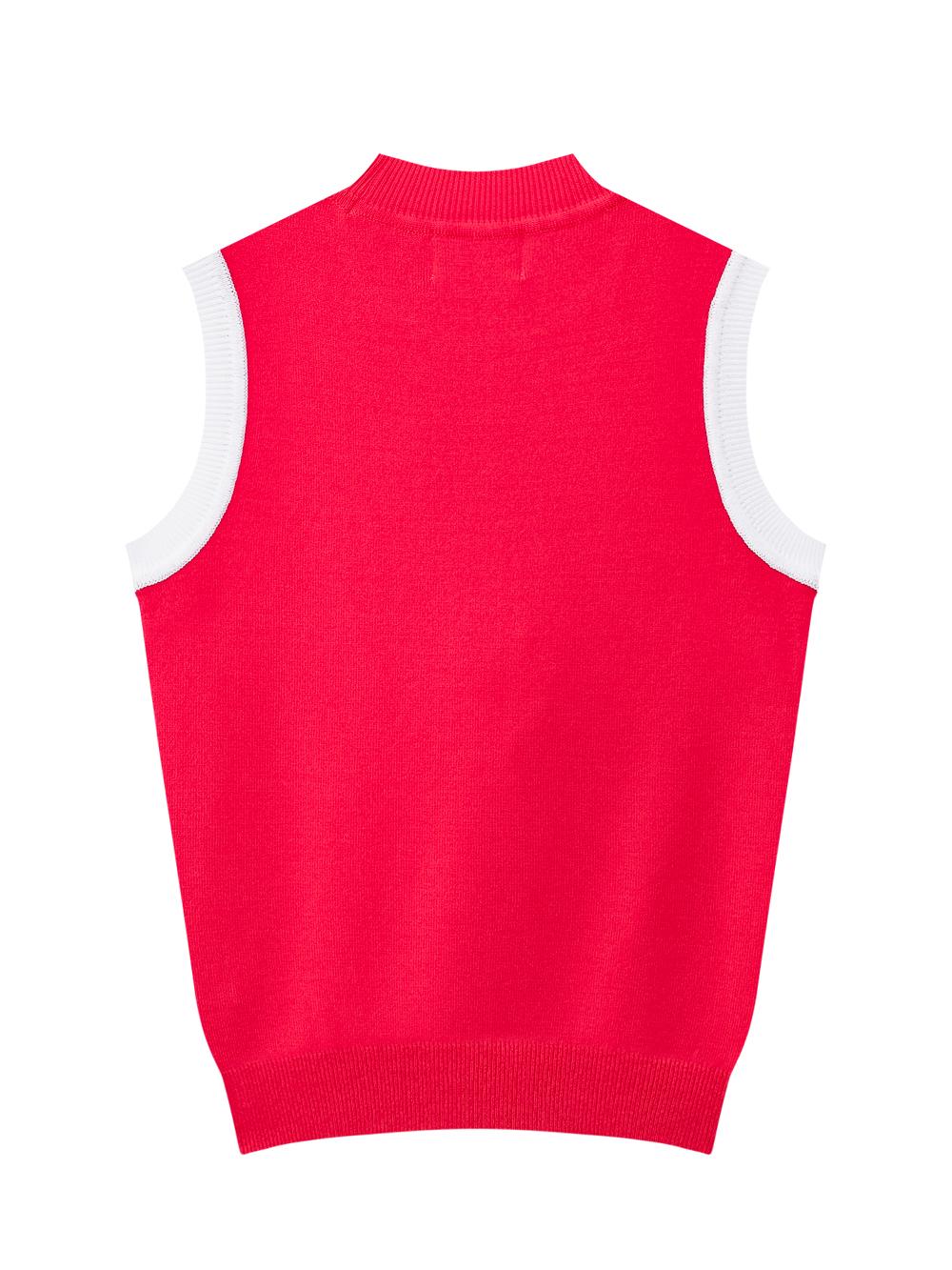 Áo knit golf nữ sát nách cổ tròn màu hồng — ảnh 2