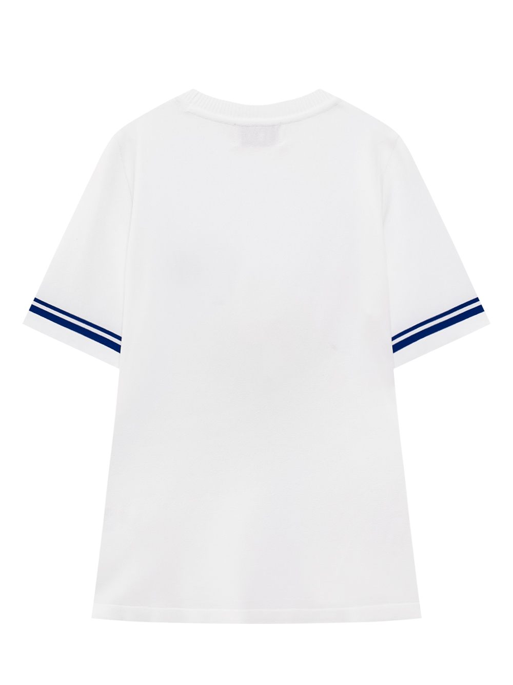 Áo knit golf nữ tay ngắn viền sọc màu trắng — ảnh 2