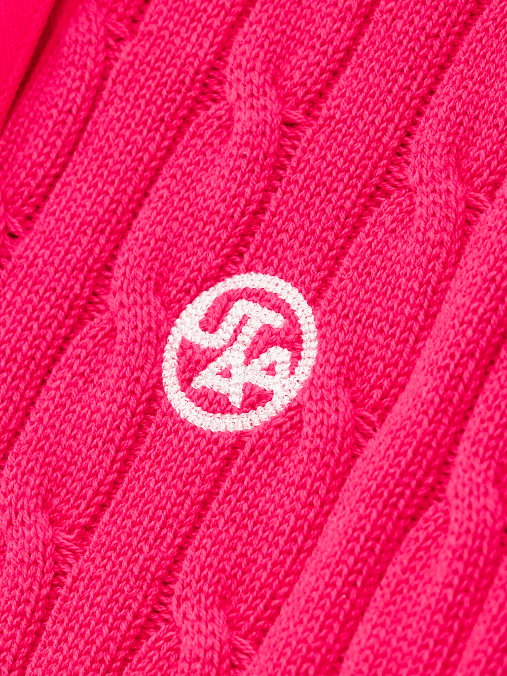 Áo knit golf nữ cổ bẻ cộc tay màu hồng — ảnh 4