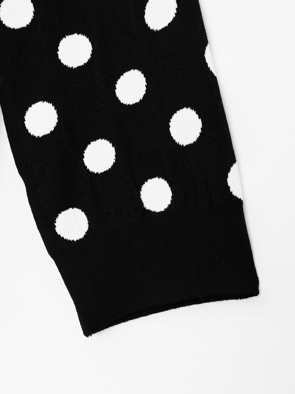 Áo knit golf nữ tay dài chấm bi đen trắng — ảnh 5