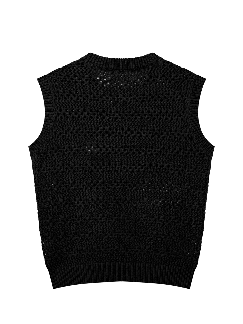 Áo knit golf nữ dáng sát nách màu đen — ảnh 2