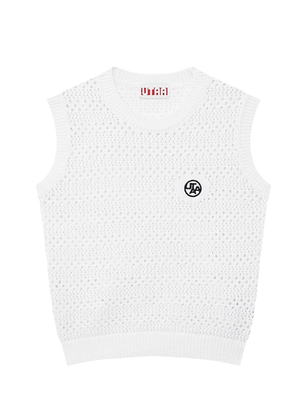 Áo knit golf nữ không tay màu trắng — UTAA | Seoul Golf Fashion