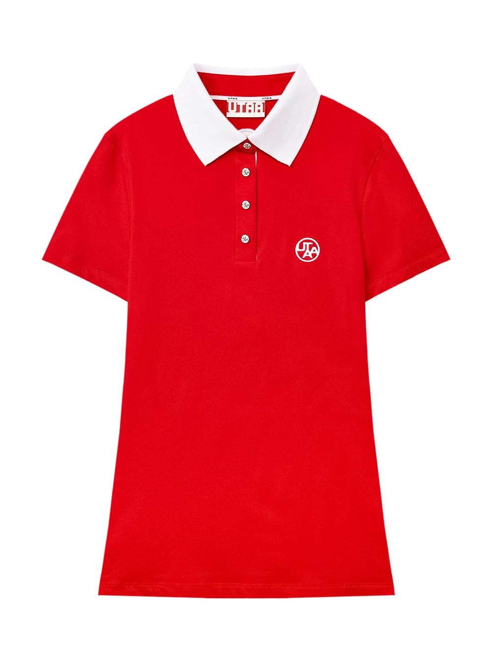 Áo polo golf nữ UTAA màu đỏ phối trắng cổ bẻ tay ngắn