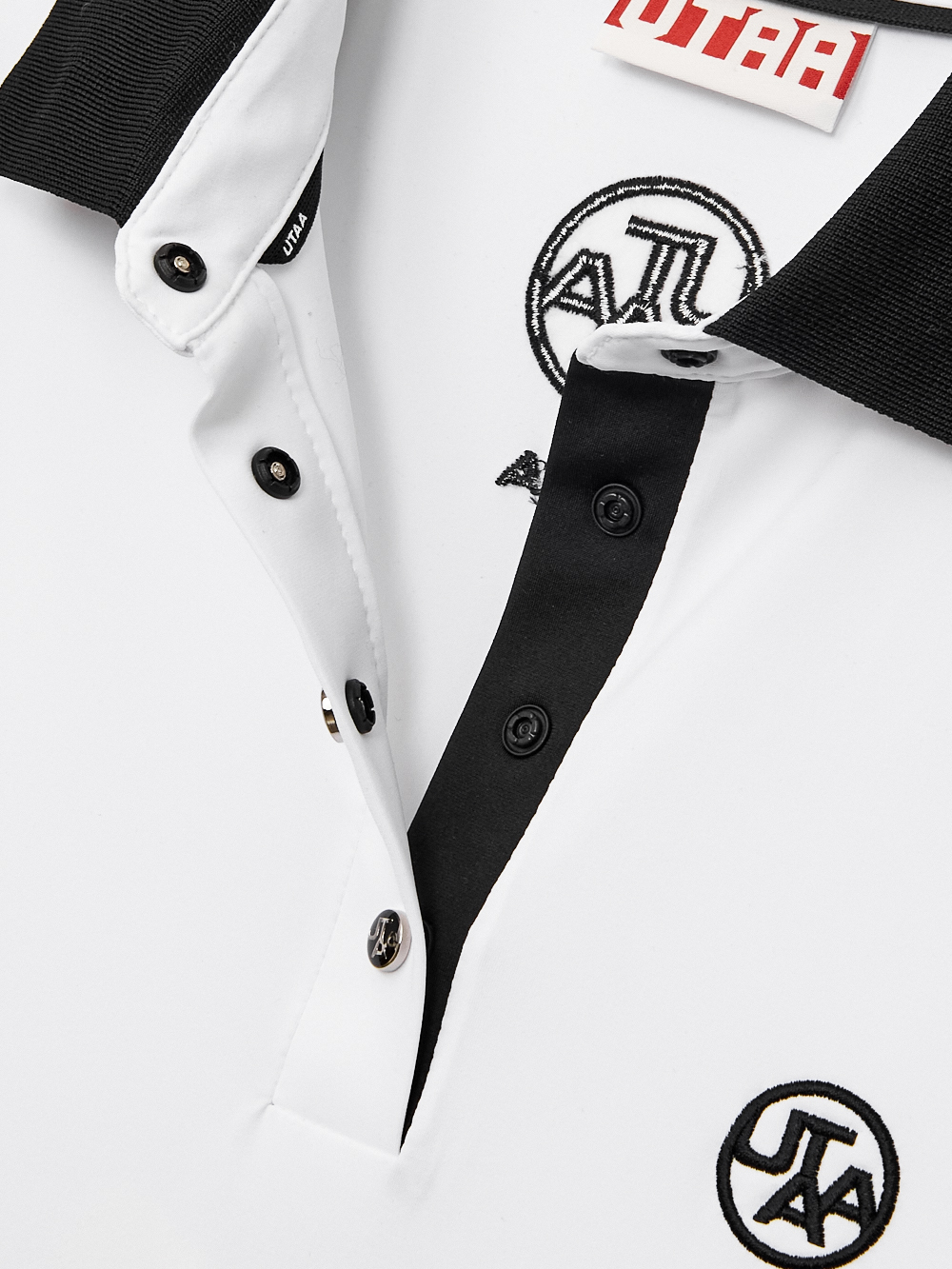 Áo golf nữ cổ bẻ phối màu trắng đen — ảnh 4