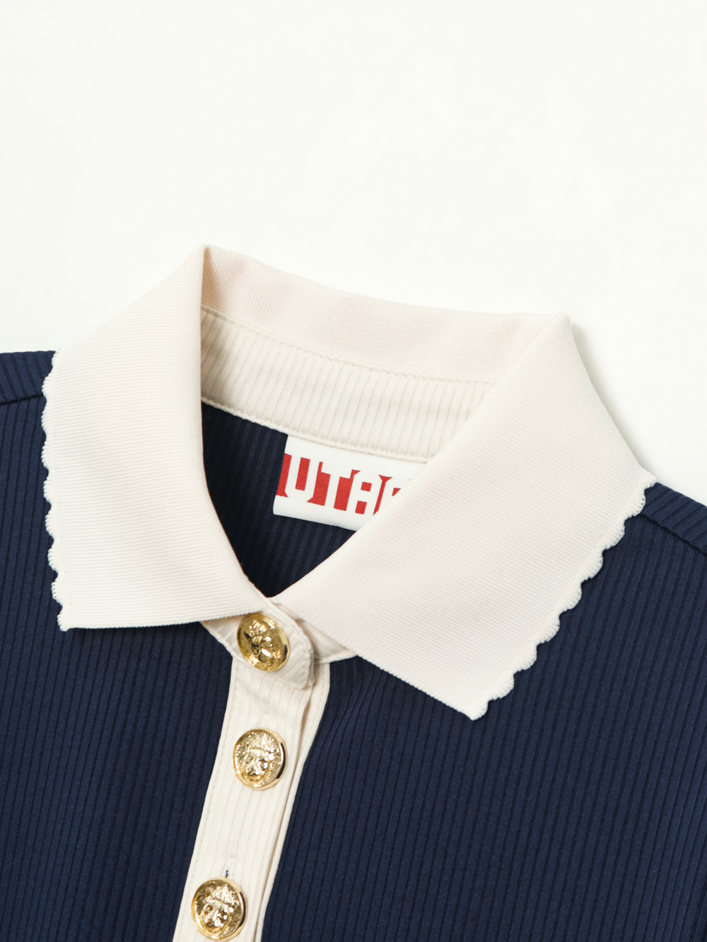 Áo golf nữ cổ bẻ phối màu xanh navy — ảnh 3