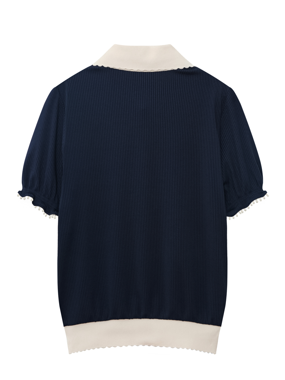 Áo golf nữ cổ bẻ phối màu xanh navy — ảnh 2