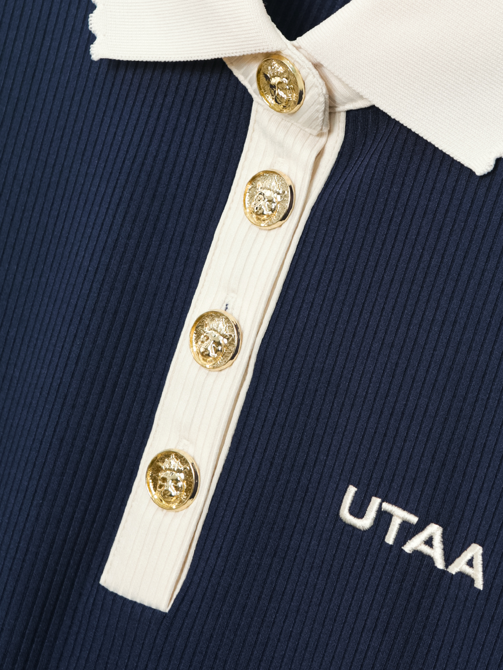 Áo golf nữ cổ bẻ phối màu xanh navy — ảnh 4