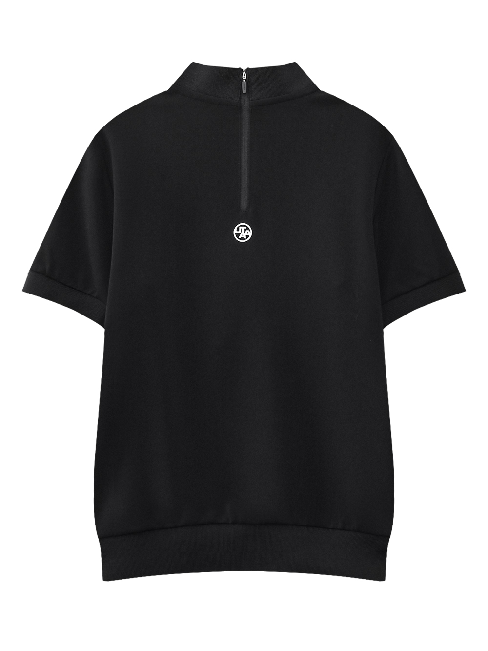 Áo golf nữ cổ lọ tay ngắn họa tiết hoa màu đen — ảnh 2