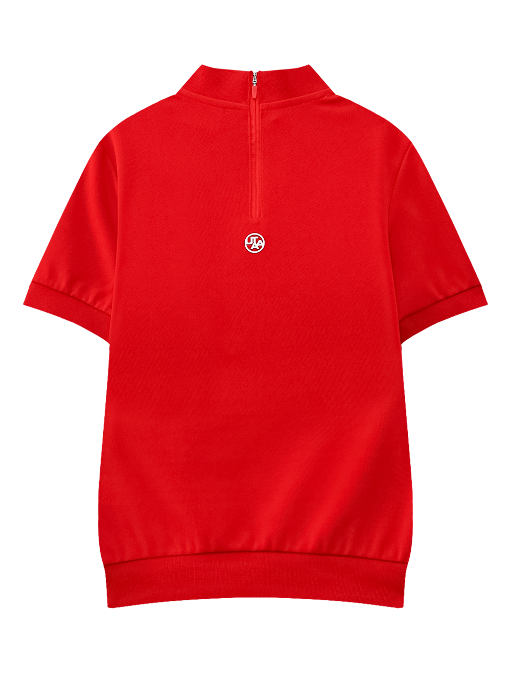 Áo golf nữ cổ cao tay ngắn màu đỏ họa tiết UTAA — ảnh 2