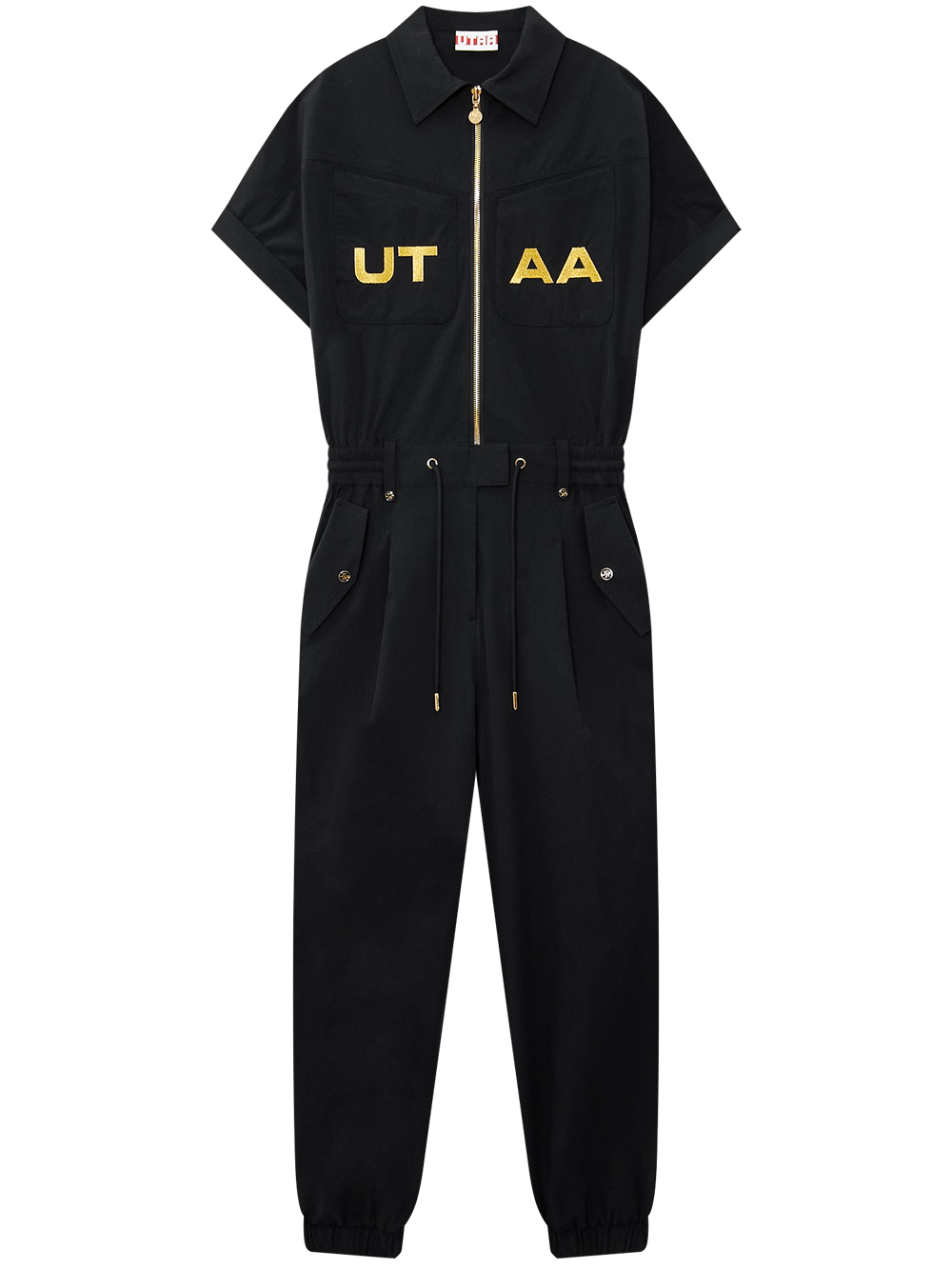 Jumpsuit golf nữ cổ bẻ tay ngắn màu đen UTAA — UTAA | Seoul Golf Fashion