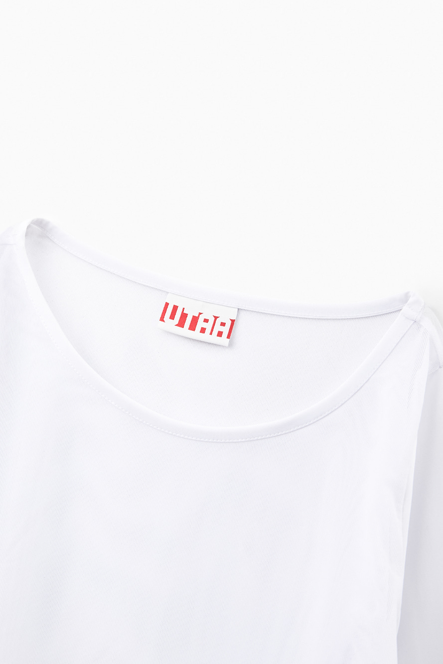 Áo golf nữ tay dài dáng croptop màu trắng — ảnh 3