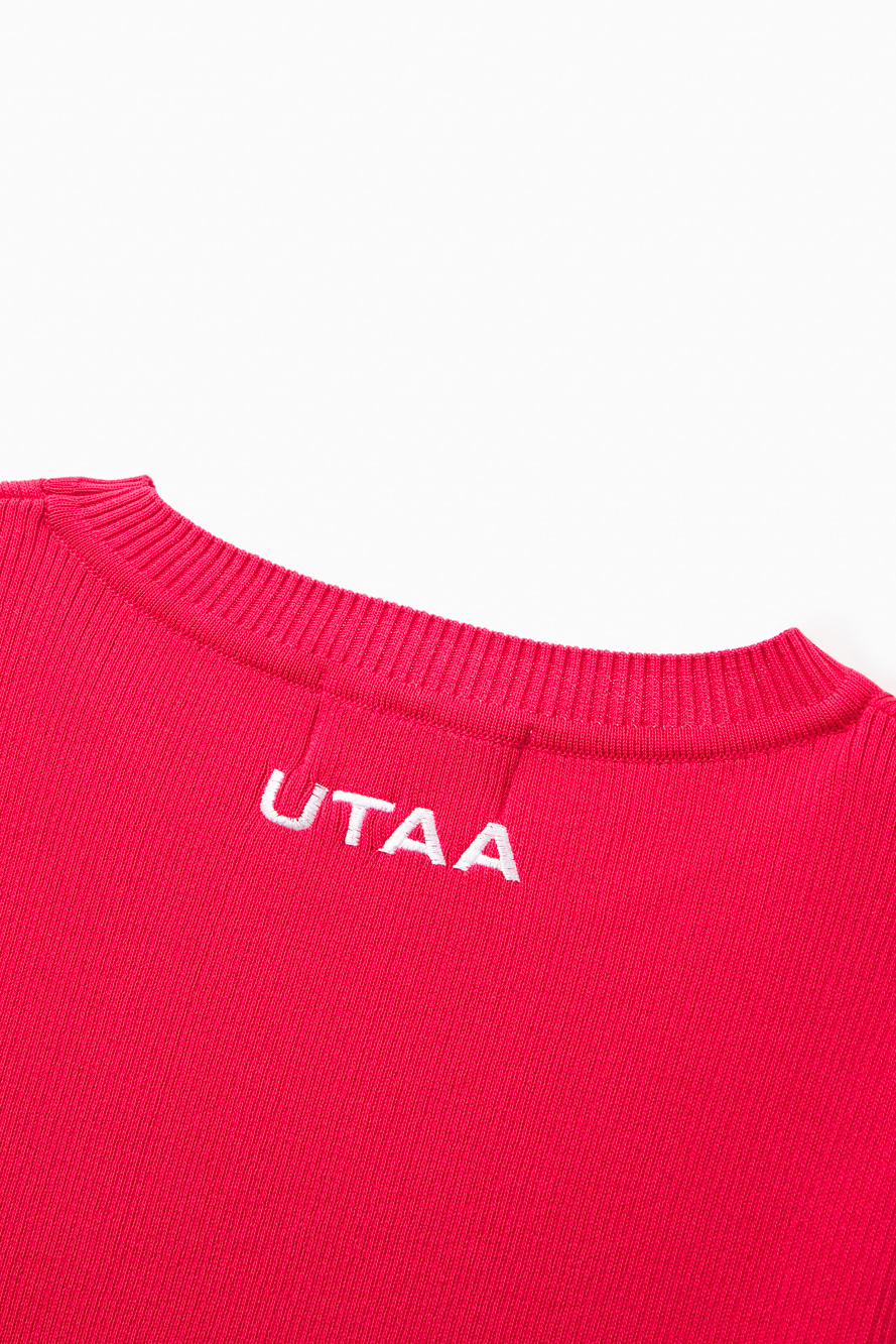 Áo knit golf nữ cổ tròn tay lỡ màu hồng — ảnh 5
