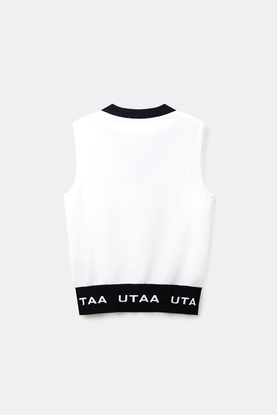 Áo vest golf nữ cổ tim phối viền màu trắng — ảnh 2