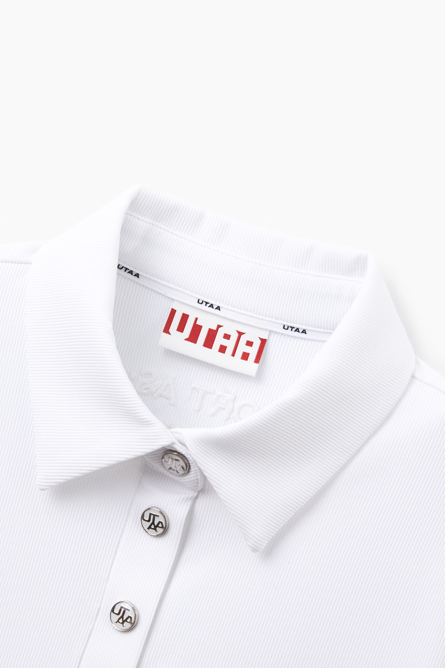 Áo polo nữ cổ bẻ tay ngắn màu trắng — ảnh 3