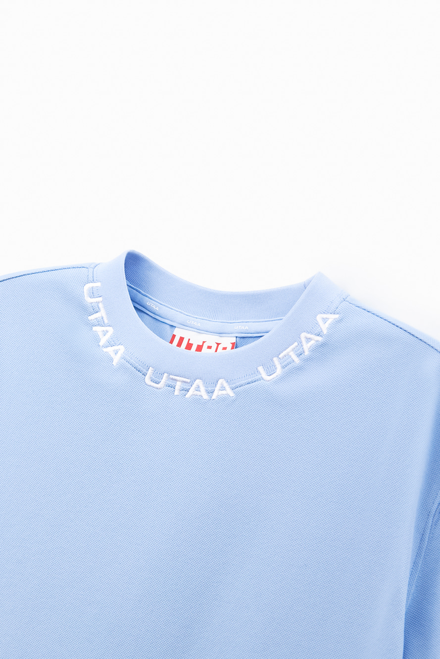 Áo golf nữ cổ tròn thêu logo UTAA màu xanh dương — ảnh 3