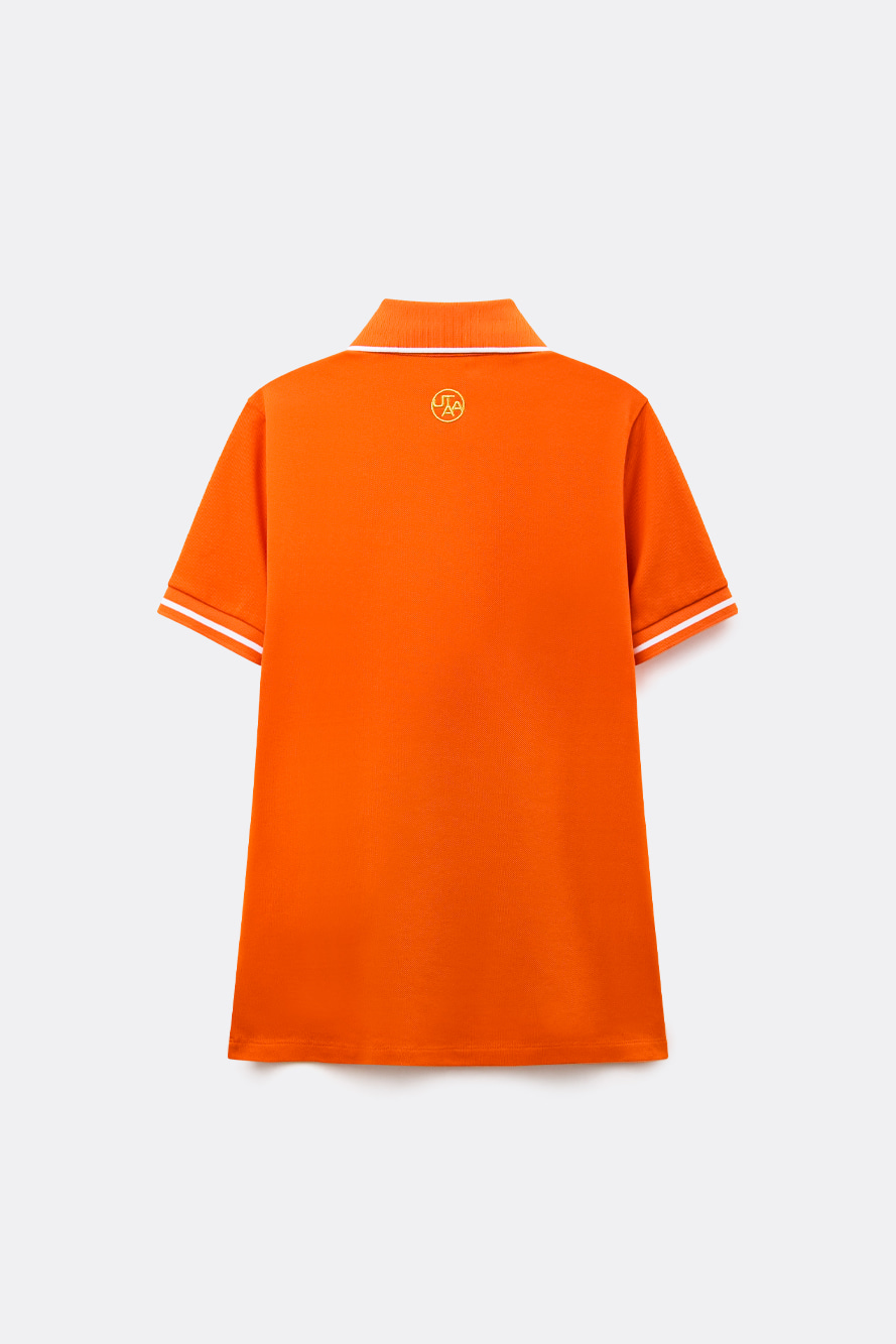 Áo polo golf nữ cổ bẻ tay ngắn màu cam — ảnh 2