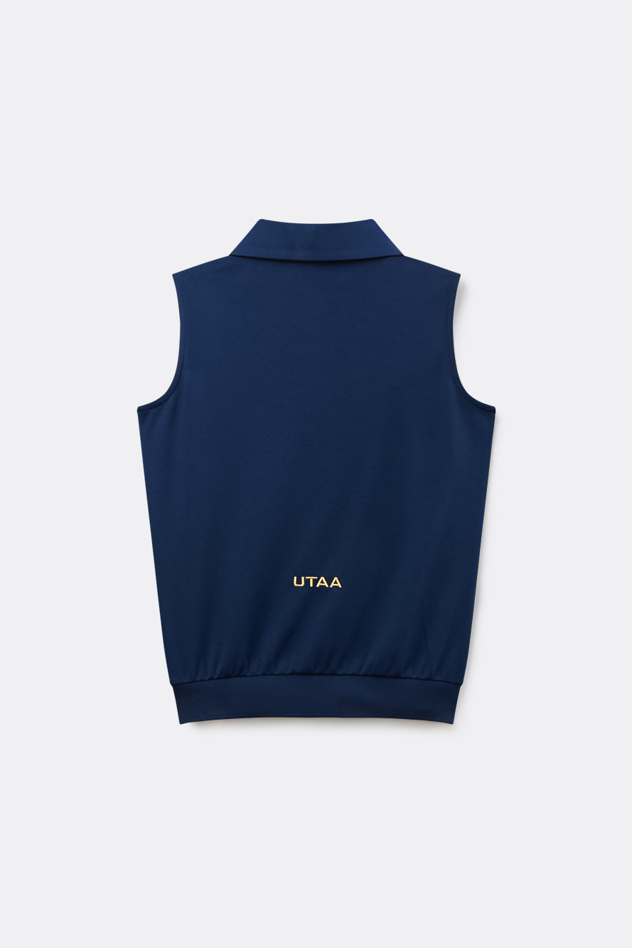 Áo golf nữ sát nách cổ bẻ màu xanh navy — ảnh 2