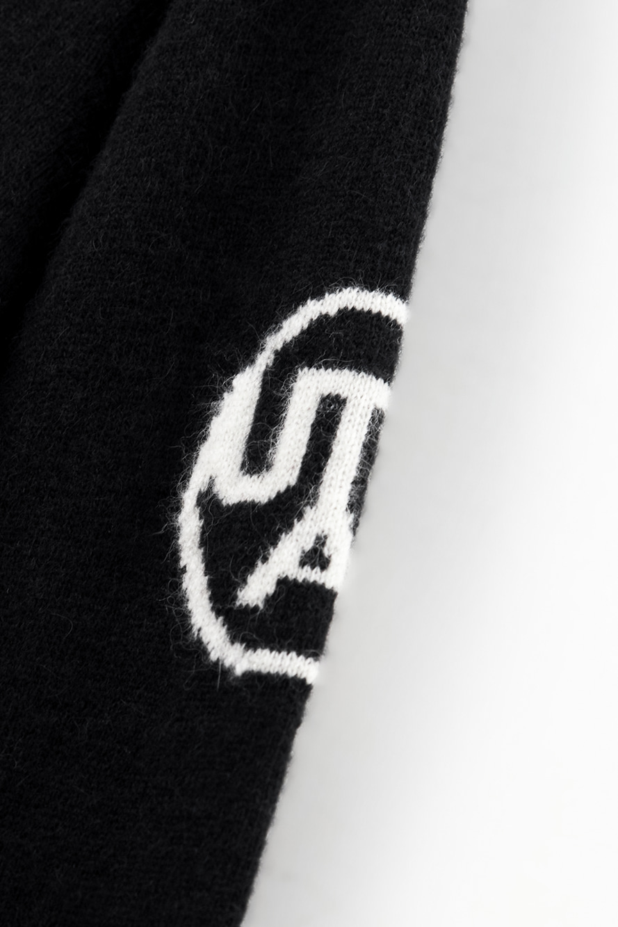 Áo knit golf nữ logo trắng màu đen — ảnh 5