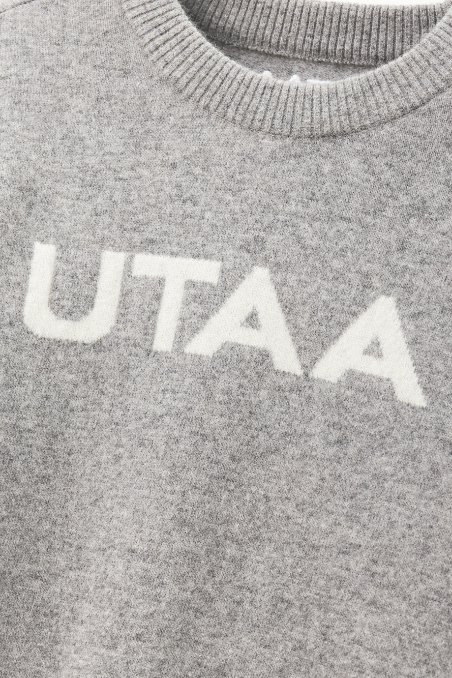 Áo knit golf nữ dáng suông màu xám có logo UTAA — ảnh 4