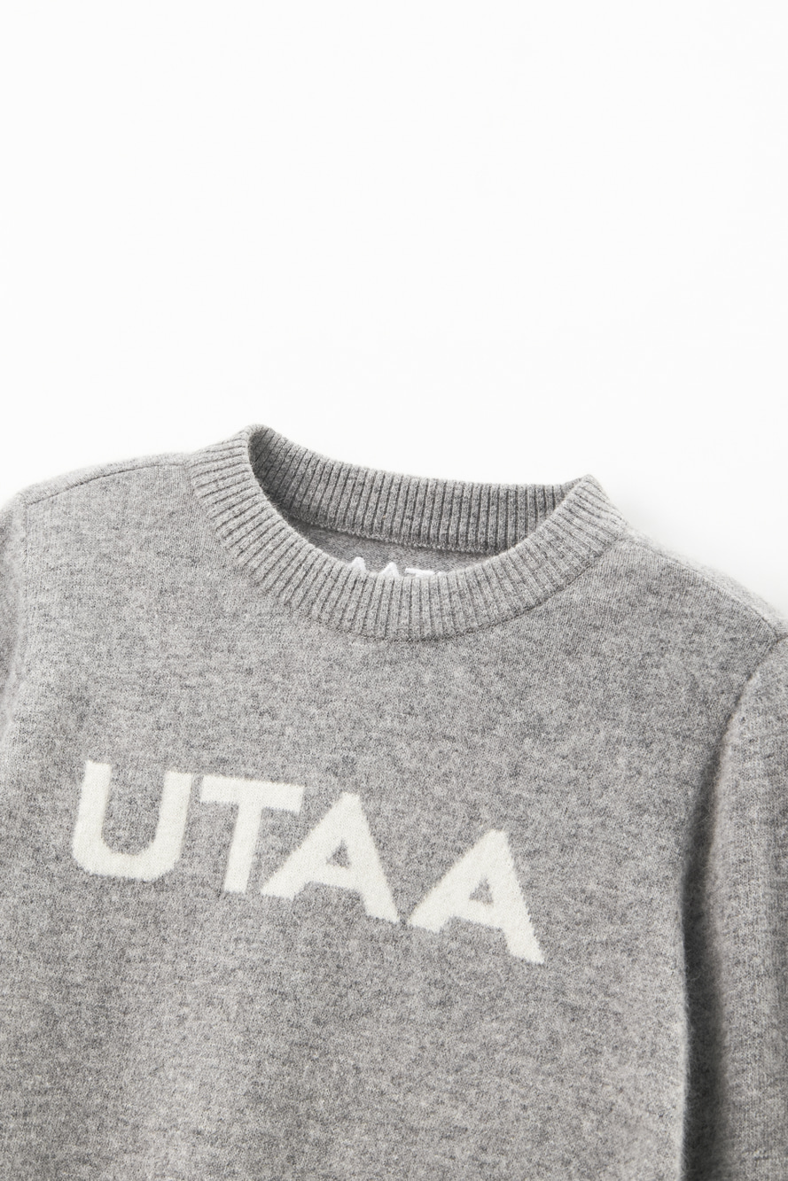 Áo knit golf nữ dáng suông màu xám có logo UTAA — ảnh 3