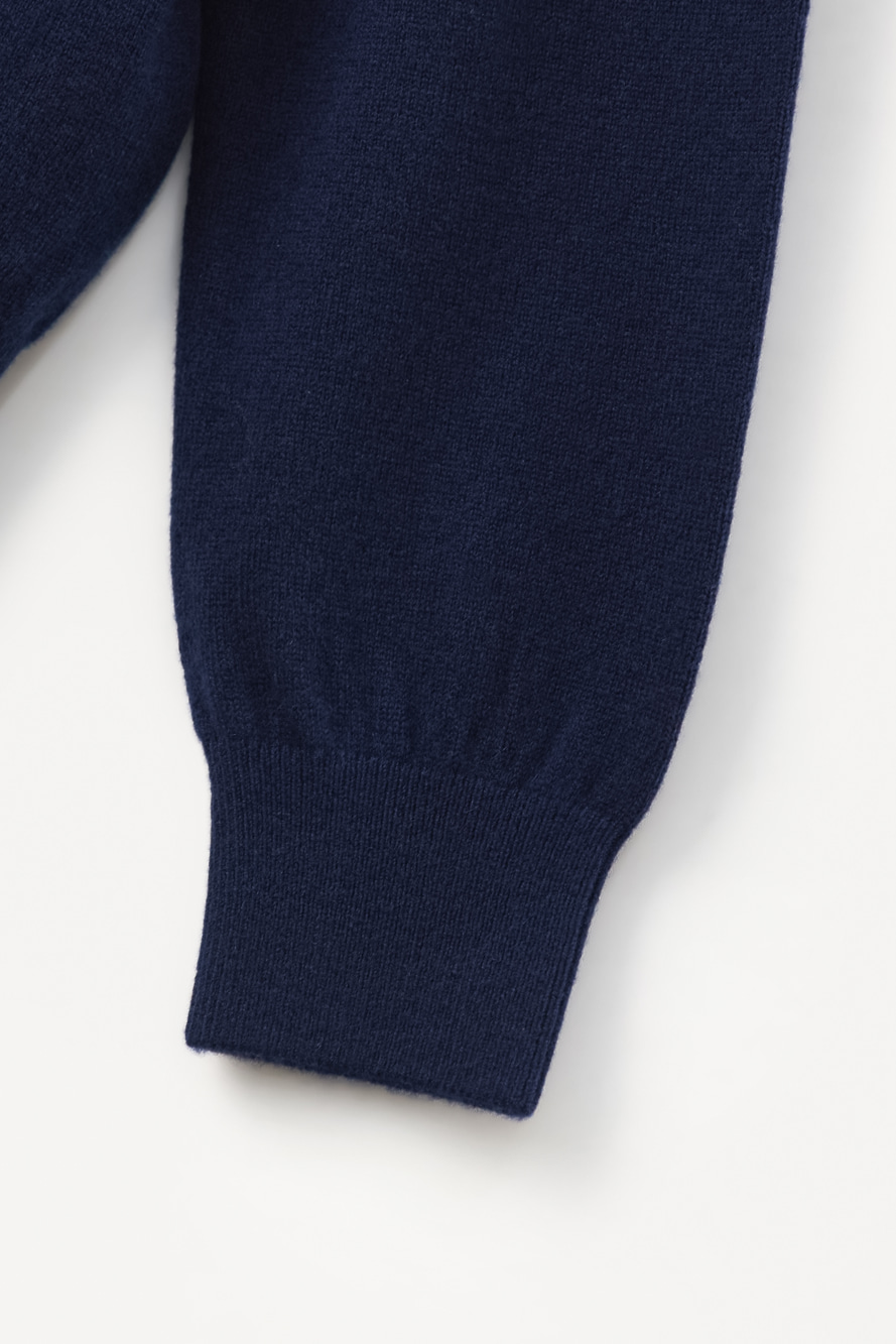 Áo knit golf nữ cổ tròn màu xanh navy — ảnh 5