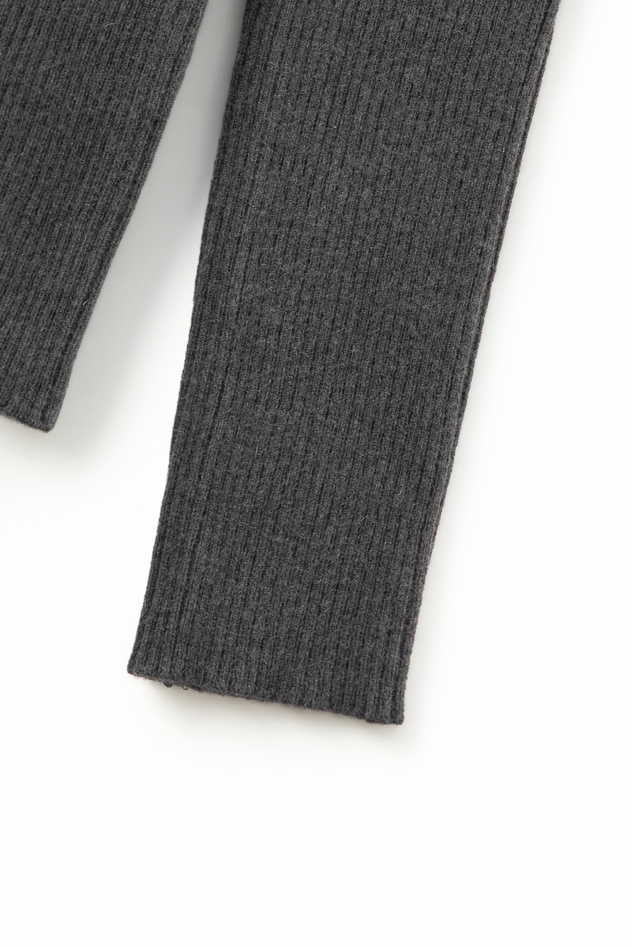 Áo knit golf nữ cổ tròn dài tay màu xám — ảnh 5