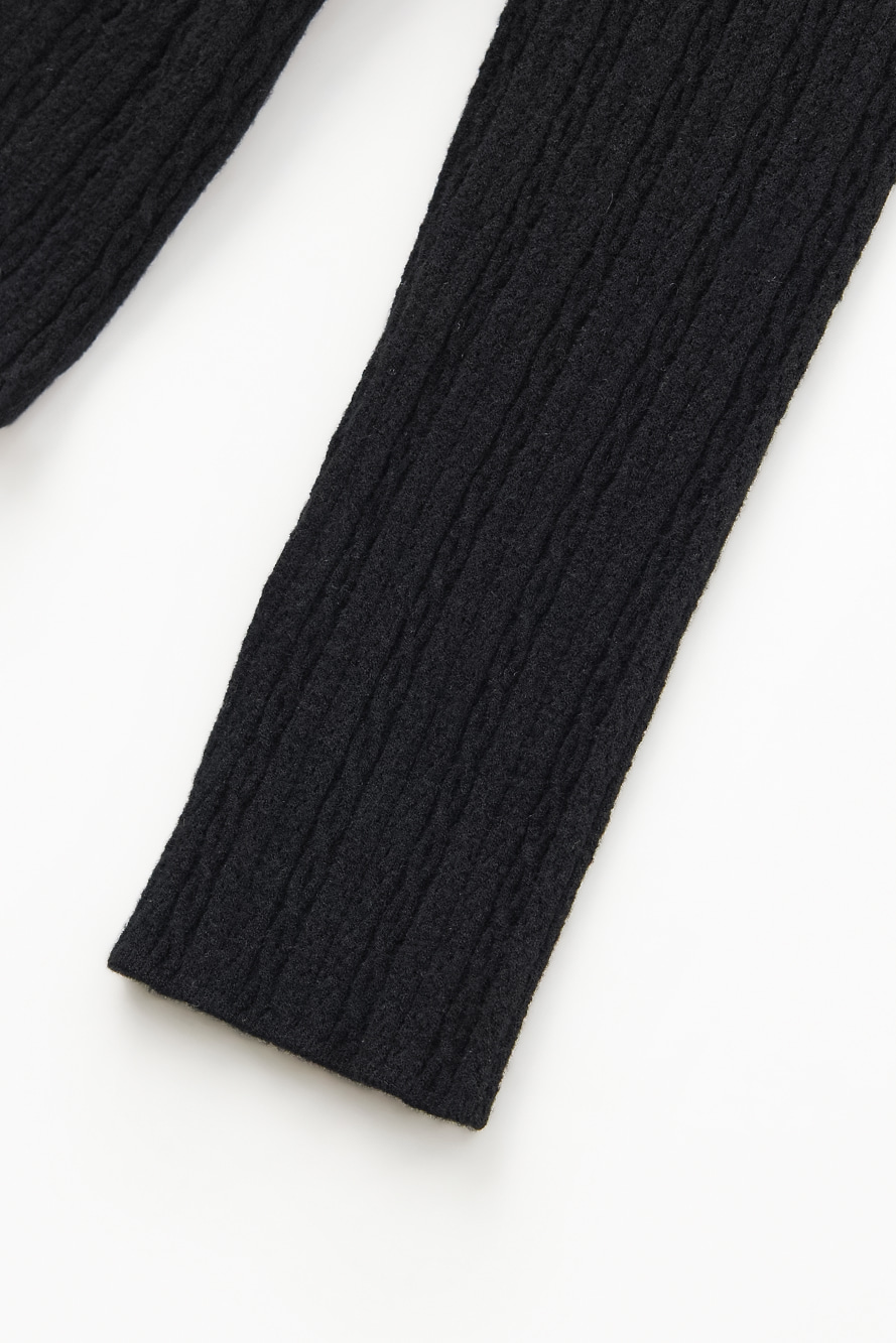 Áo knit golf nữ cổ cao bèo màu đen — ảnh 5
