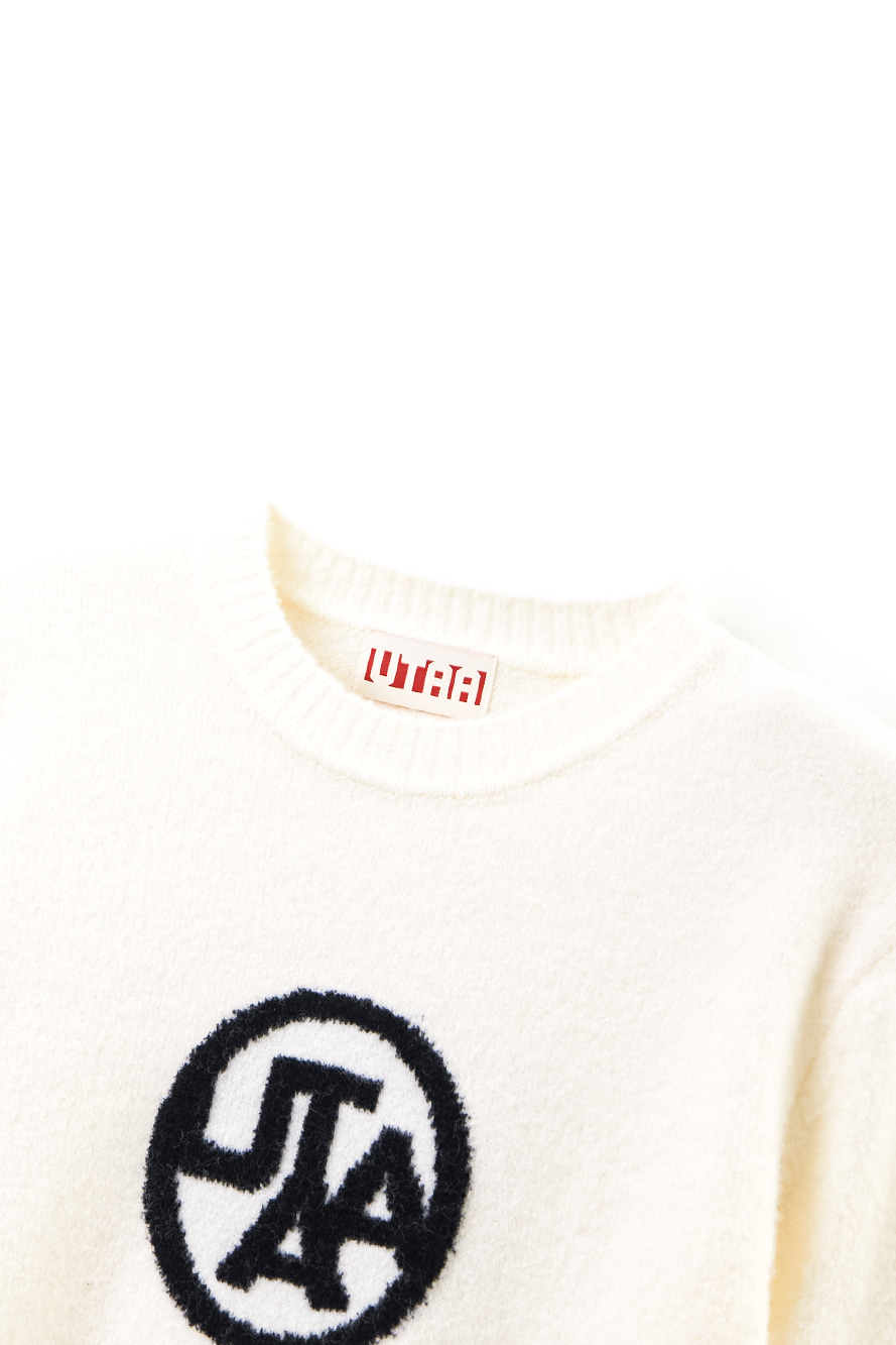 Áo knit golf nữ cổ tròn phối logo vòng ngà — ảnh 3