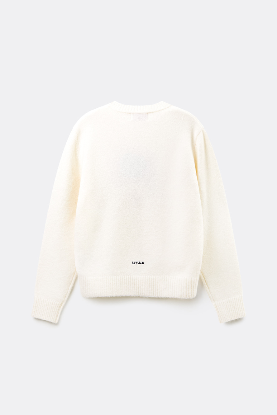 Áo knit golf nữ cổ tròn phối logo vòng ngà — ảnh 2