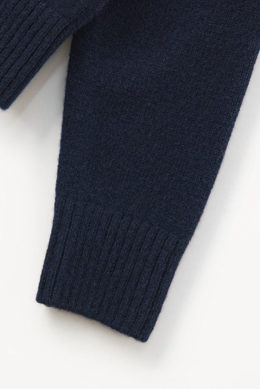 Áo knit golf nữ cổ tròn màu xanh navy — ảnh 5